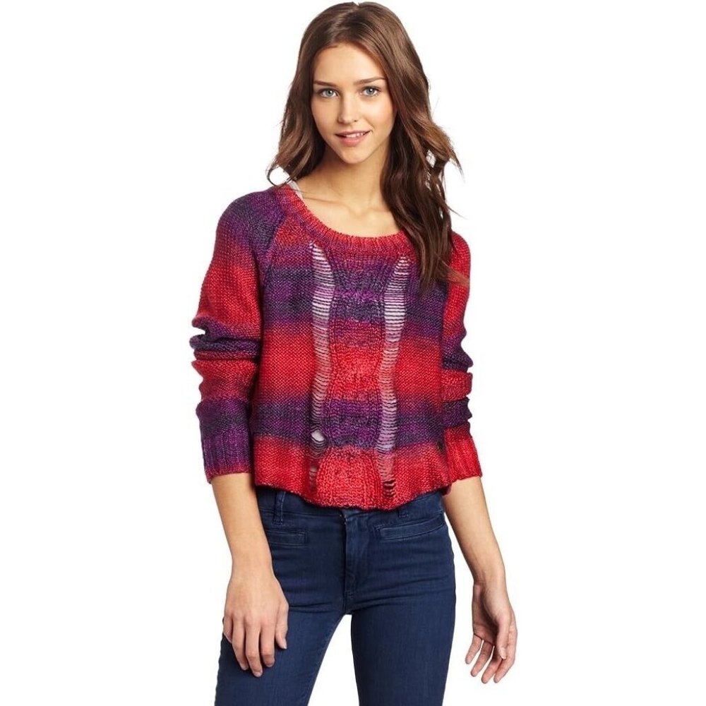 $64 Fox Racing Women’s Crop Sweater Dark Red Size M